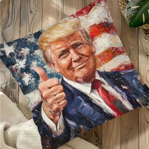 Trump Pillow with Removeable Zippered Digital Printed Pillow Case 18" x 18" - Picture 3 of 4